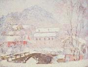 Claude Monet Sandvicken Village in the Snow Sweden oil painting reproduction
